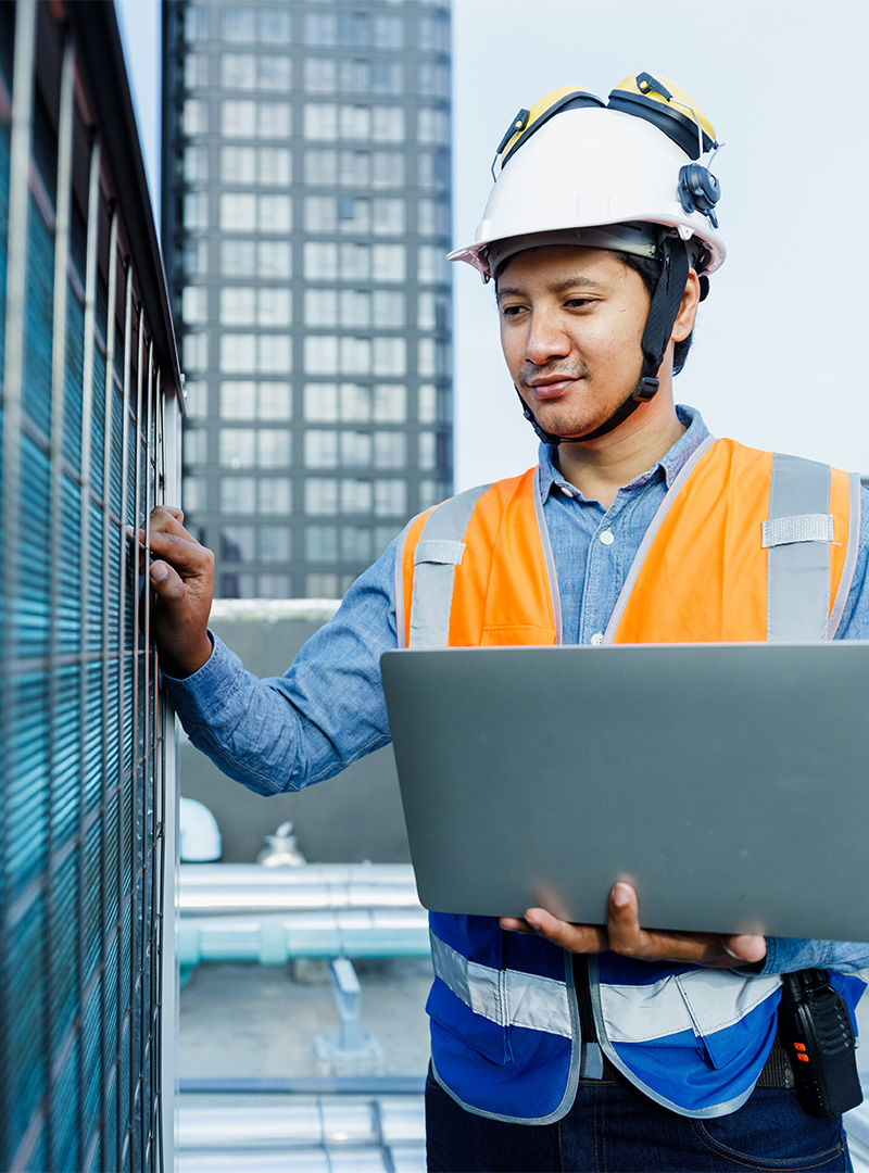 technician-checking-office-building-HVAC technician-checking-office-building-HVAC