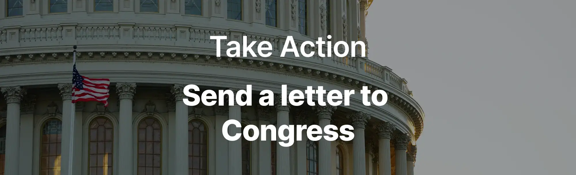Take Action Send a letter to Congress Take Action Send a letter to Congress
